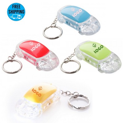 LED car shape flashlight keychain