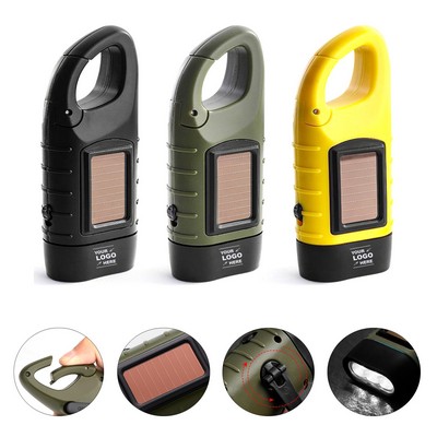 Hand Crank Solar Emergency LED Flashlight