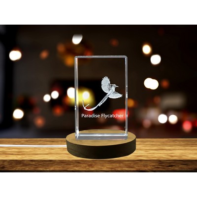 Paradise Flycatcher 3D Engraved Crystal 3D Engraved Crystal Keepsake/Gift/Decor/Collectible/Souvenir