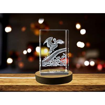 Scarlet Ibis 3D Engraved Crystal 3D Engraved Crystal Keepsake/Gift/Decor/Collectible/Souvenir