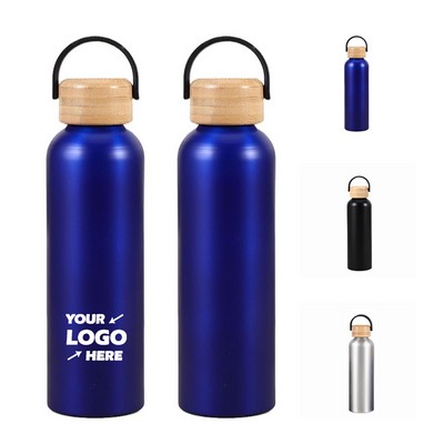 25 Oz Aluminum Bottle With Bamboo Lid