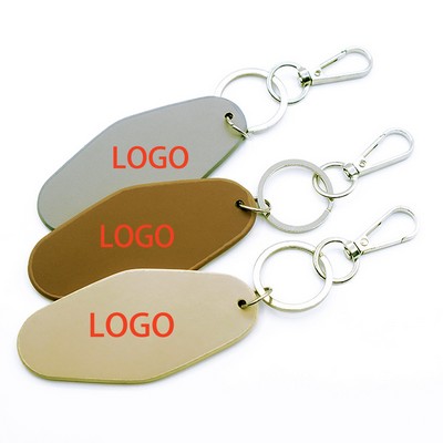 PU Leather Key Fobs with Rings Holder DIY for ID Cards