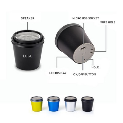 Coffee Cup Metal Bluetooth Speaker