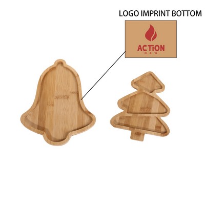 Bamboo Christmas Tree Shape Snack Tray