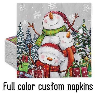 2 Ply Full Color Custom Beverage Napkin Lunch Paper