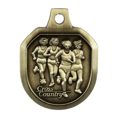 1.5" Female Cross Country Stock Die Cast Medal