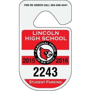 .035" Rounded White Reflective Hang Tag Parking Permit