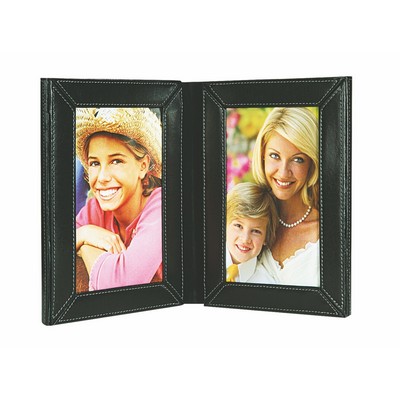 Atlantis Bonded Leather Bi-Fold Vertical Photo Frame