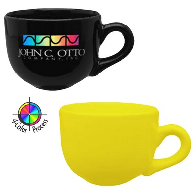 14oz Vitrified Lemon Yellow Latte Bowl Mug - 4 Color Process