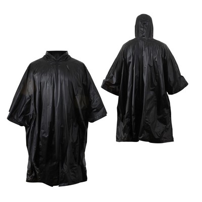 GI Type Black Military Rip-Stop Poncho