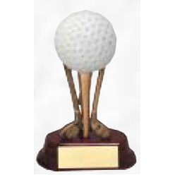 5" Resin Sculpture Award w/ Oblong Base (Golf Ball on Clubs)