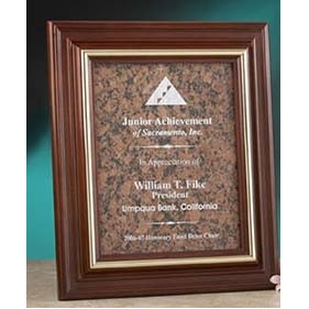 Custom Genuine Brown Granite Executive Plaque (8"x10")