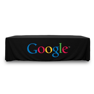 8' Premium PolyKnit™ Throw Style Table Cover w/Full Color Logo (96"x30"x29")