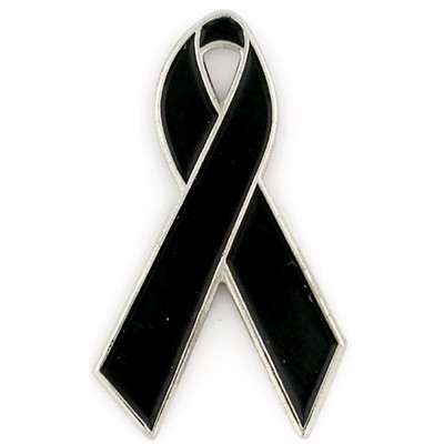 Black Awareness Ribbon Lapel Pin