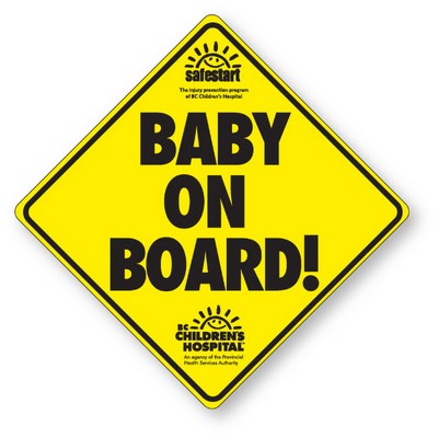 Baby on Board Sign .008 Vinyl Decal Static Face, 5" x 5", Spot Colors