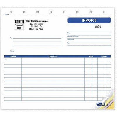 Small Lined Invoice Form (2 Part)