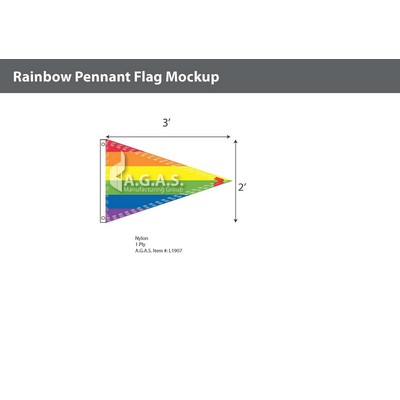 Rainbow Pannant Deluxe Flag 2'X3'