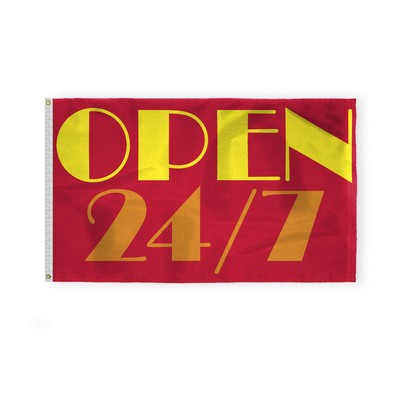 Open 24/7 Flags 3x5 foot