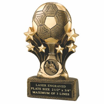 Resin Soccer Trophy w/Stars