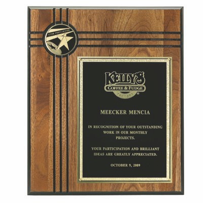 Genuine Walnut Plaque w/Scroll Plate Takes Insert (10"x12")