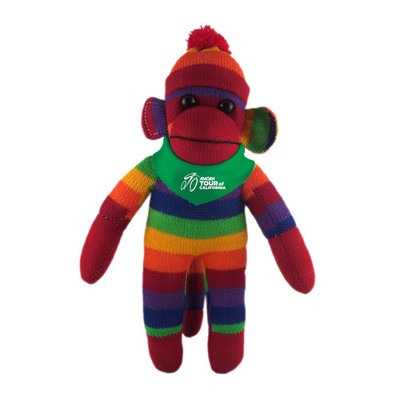 Rainbow Sock Monkey (Plush) with Bandana