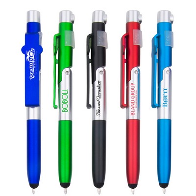 Transformer 4 In 1 Phone Stand Pen Stylus LED Light