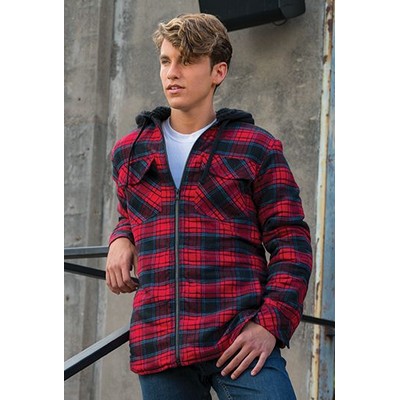 Burnside® Quilted Hooded Flannel Jacket