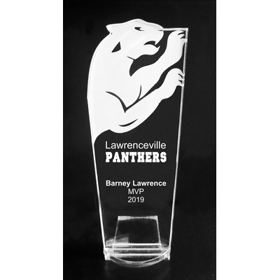 VALUE LINE! Acrylic Engraved Award - 8" Tall - Panther, Puma, or Big Cat