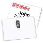 4" x 2-1/2" Standard Value Vinyl Name Tag Holder, Clip