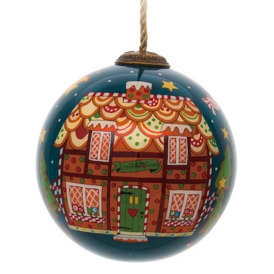 Gingerbread House Glass Ornament