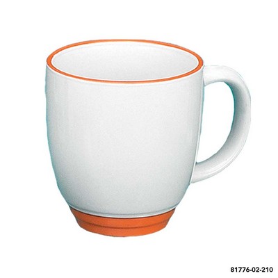 14 Oz. Heartland Bistro Mug (White w/Orange Trim)