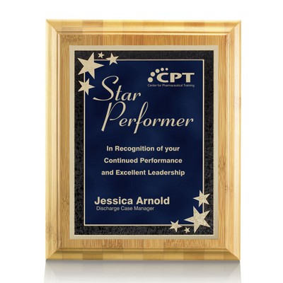 Bamboo/Starburst Plaque - Bamboo/Blue 9"x12"