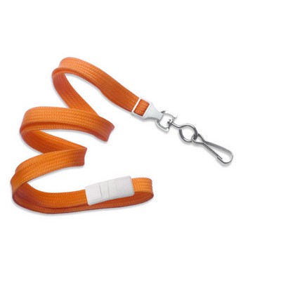 3/8" Breakaway Blank Lanyard w/Swivel Hook (Orange)