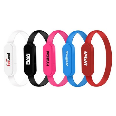 Bracelet Wristband USB Data Transfer & Charging Cable 2 In 1 Connector