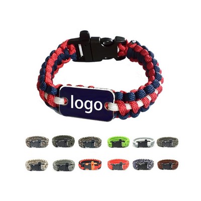 Paracord Bracelet With Dog Tag And Whistle