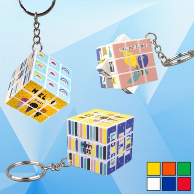 1 3/8'' Puzzle Cube w/Key Chain