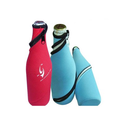 Neoprene Bottle Cooler Bottle Holder w/Screw Zipper