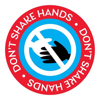 5" Healthy Habit Decal- Don't Shake Your Hands - 4 Pack