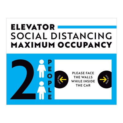 Social Distancing Elevator Sign Style 18 - (8.5"x11")