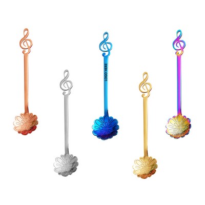 5.19 Inch Music Note Daisy Coffee Spoon