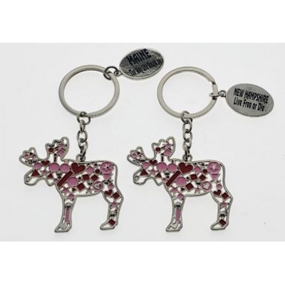 Multi-Colored Moose Key Tag