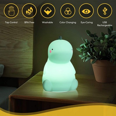 Cute Color Changing Silicon Night Light for Kids, Baby Night Light with Touch Sensor