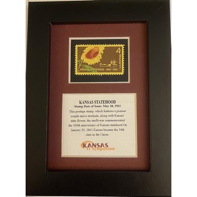 Framed Stamp Gift/Award Celebrating Kansas Statehood