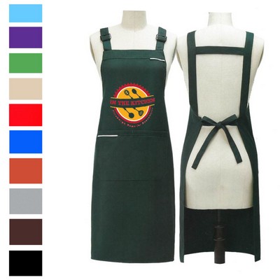 Serge Kitchen Aprons w/ Shoulder support strap & 2 pockets