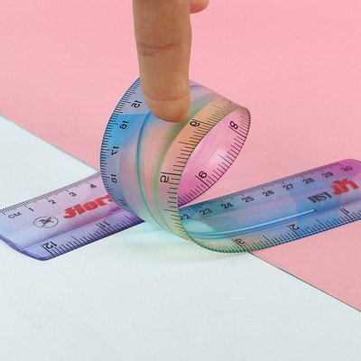 Flexible Iridescent Aurora Color Vinyl Ruler 12 inches