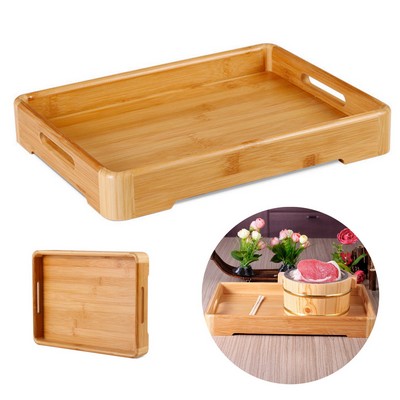 Rectangle Bamboo Tray With Handles