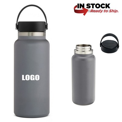 32 Oz Flask Water Bottle Handle Lid