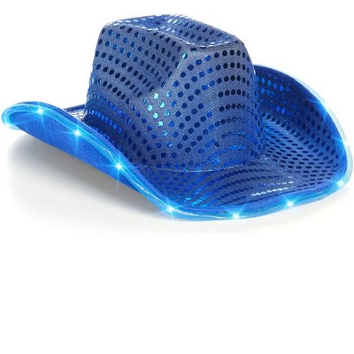 LED Flashing Cowboy Hat w/Sequins