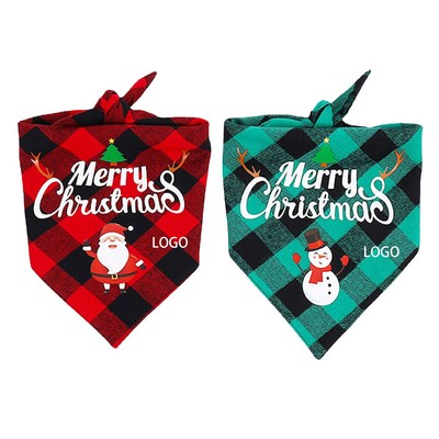 Christmas Pet Collar Triangle Scarf Bib