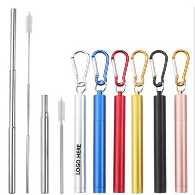 Reusable Collapsible Straws With Metal Case